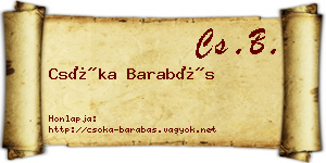 Csóka Barabás névjegykártya